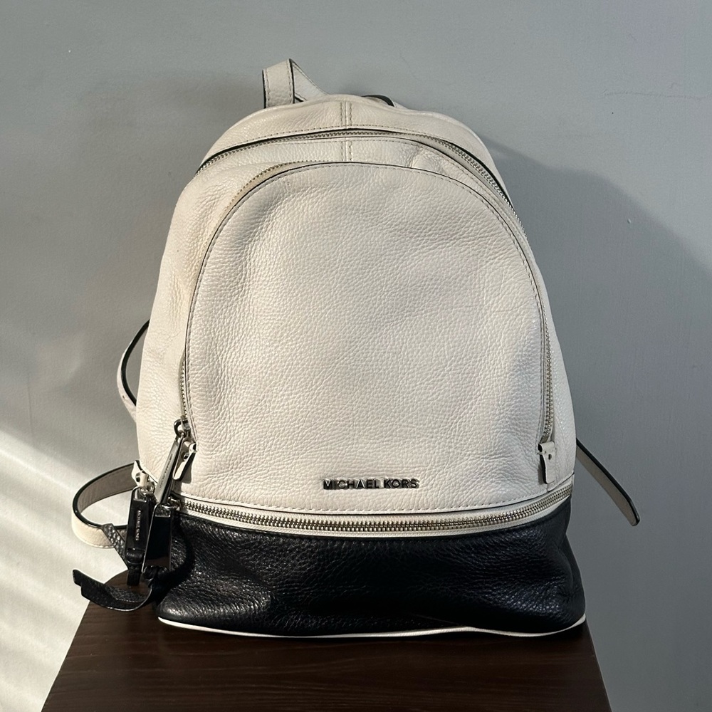 Black and White Small Michael Kors Backpack